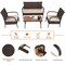 Costway 4PCS Patio Rattan Furniture Set Outdoor Conversation Set Coffee Table w/Cushions